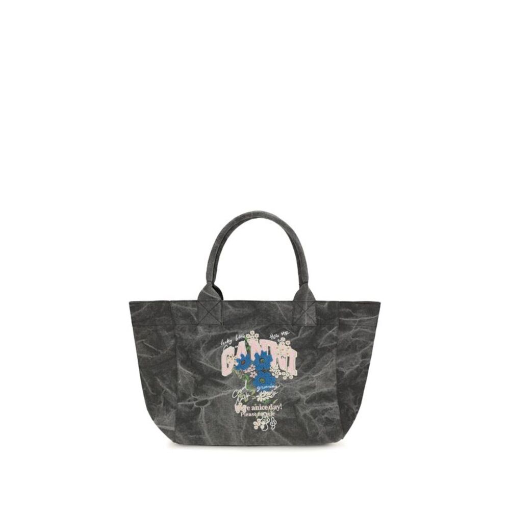 Ganni Women Medium Trapeze Flower-Print Shopping Bag